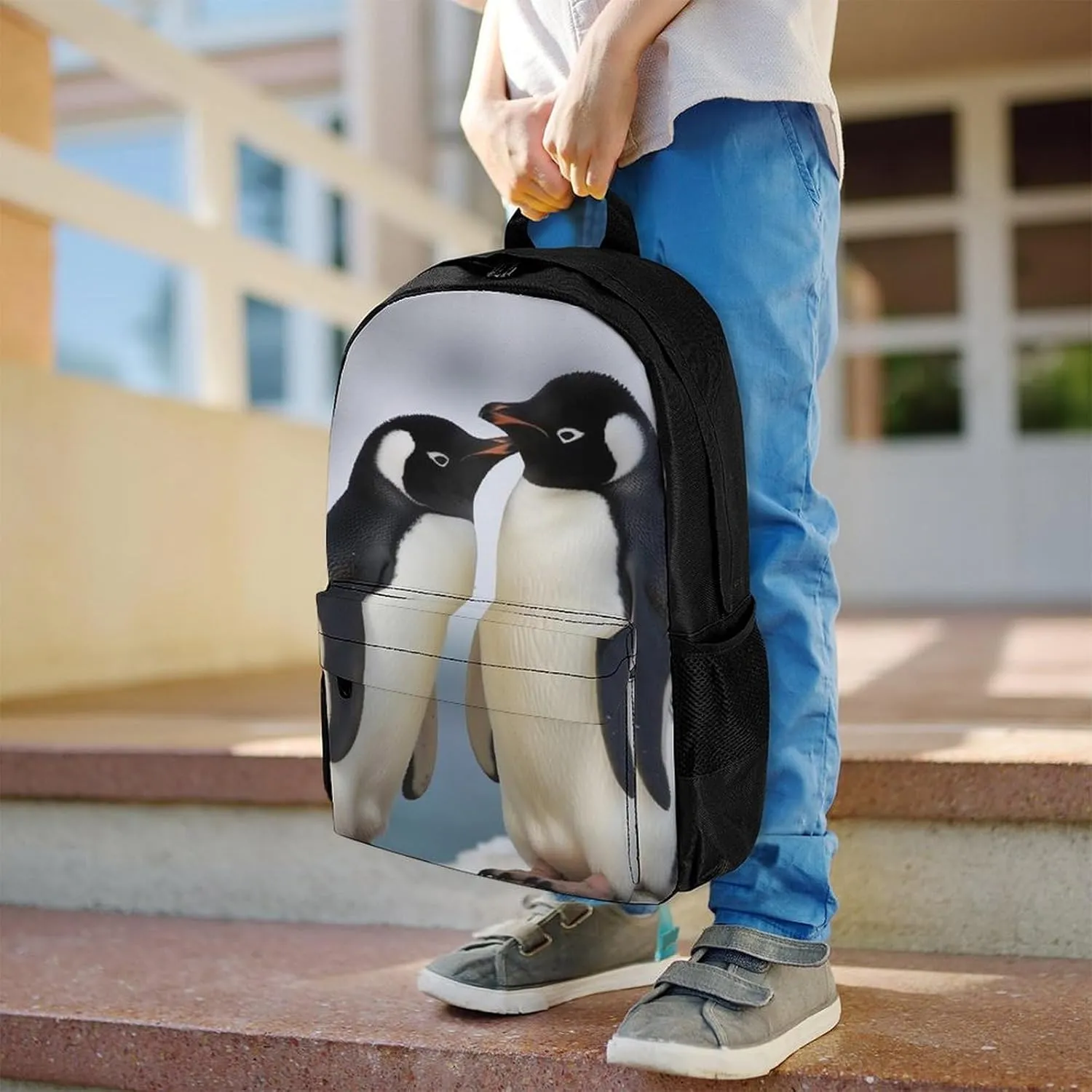 Laptop Backpack for Women Men Daypack I Love Penguins Backpacks Computer Bag Travel Laptop Bag Casual Work Bag