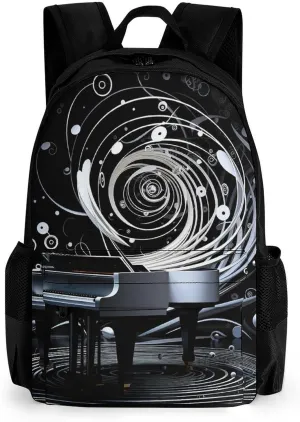 Laptop Backpack for Women Men Daypack Spiral Piano Backpacks Computer Bag Travel Laptop Bag Casual Work Bag