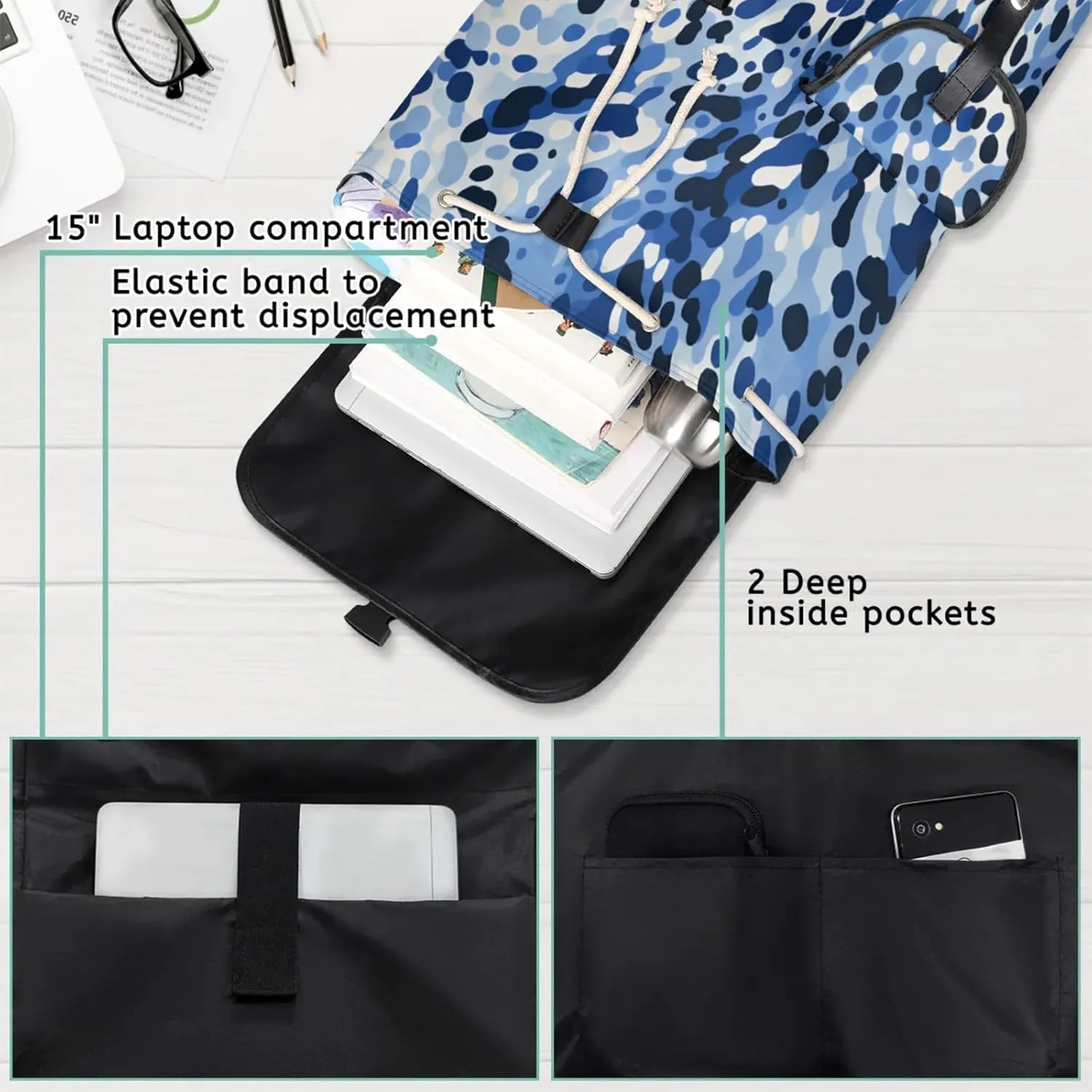 Laptop Backpacks Camouflage Spots Travel Backpack for Women Work Backpack Computer Bag for Business Travel Fits 15 Inch Laptop