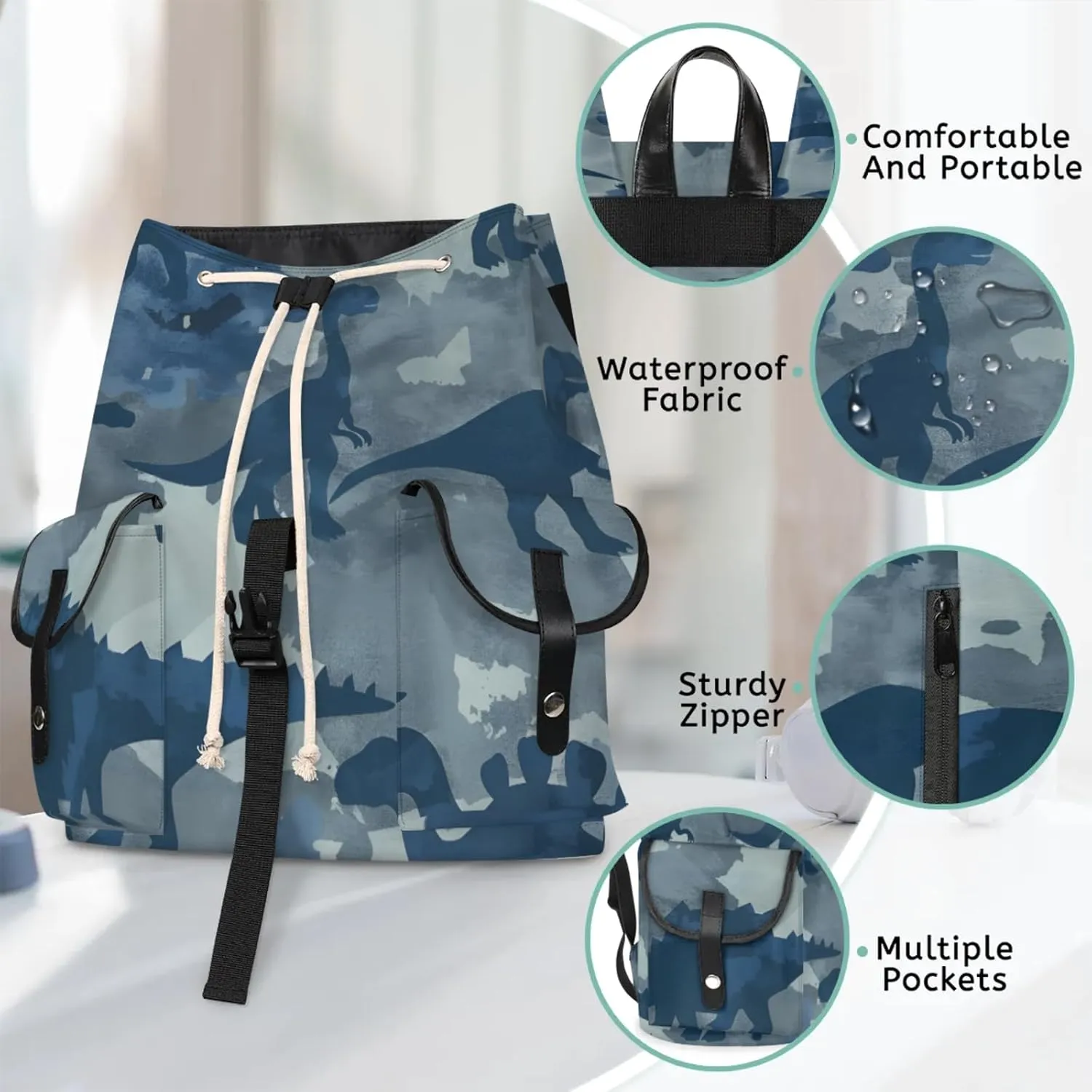 Laptop Backpacks Dinosaurs Camouflage Travel Backpack for Women Work Backpack Computer Bag for Business Travel Fits 15 Inch Laptop