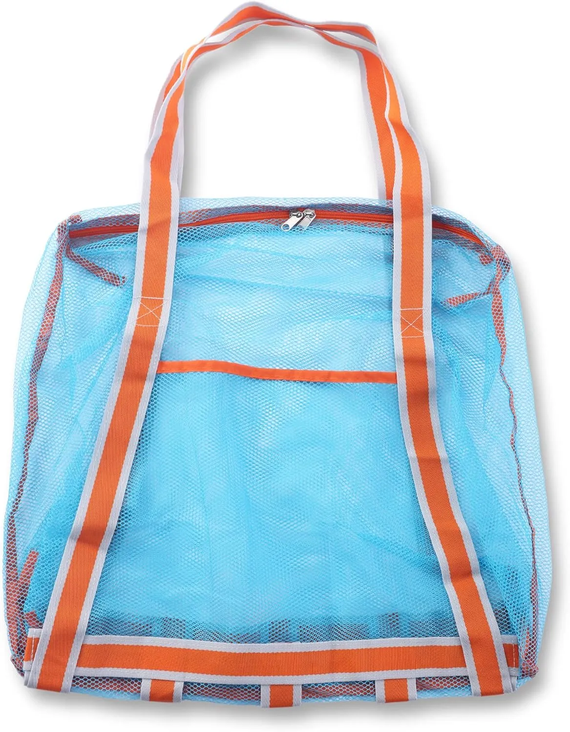 Large Beach Bag with Zipper - Lightweight Mesh Bag for Swimming Pool Sand Toys