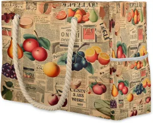 Large Beach Bags for Women and Men, Waterproof Tote with Zipper, Reusable Grocery Shopping Shoulder Bag