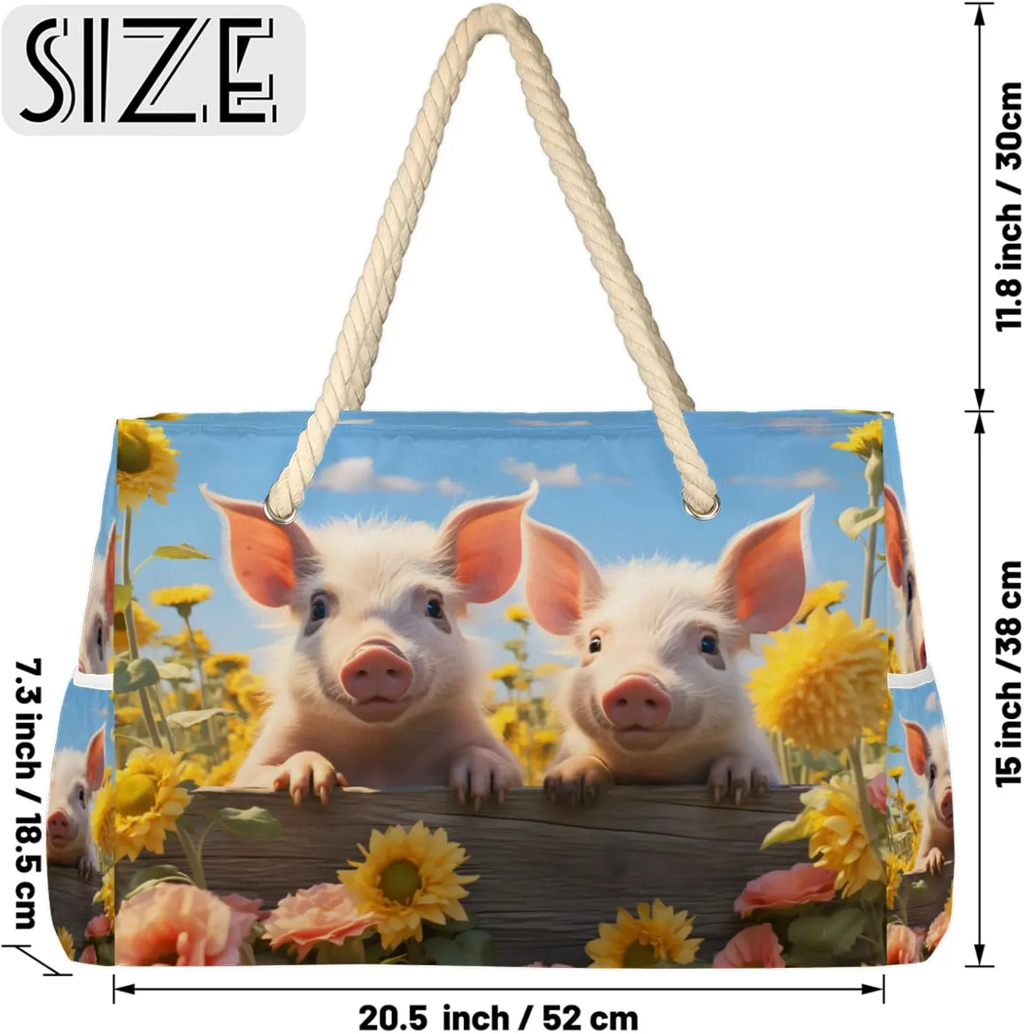 Large Beach Bags for Women and Men, Waterproof Tote with Zipper, Reusable Grocery Shopping Shoulder Bag