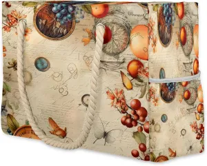 Large Beach Bags for Women and Men, Waterproof Tote with Zipper, Reusable Grocery Shopping Shoulder Bag