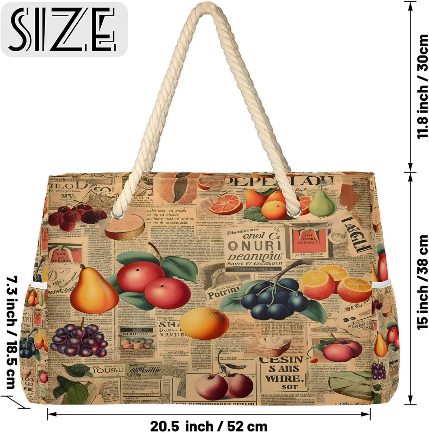 Large Beach Bags for Women and Men, Waterproof Tote with Zipper, Reusable Grocery Shopping Shoulder Bag