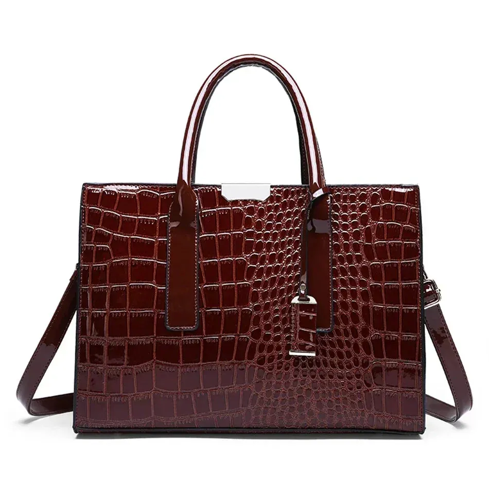 Large Capacity Crocodile Pattern Women Shoulder Tote Bag Leather Purses and Handbags for Women Designer Luxury Ladies Hand Bags