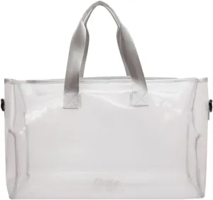 Large Heavy Duty Clear Waterproof Duffel Bag Travel Bag,Clear Weekender Bag With Zipper Handle,Beach Bag