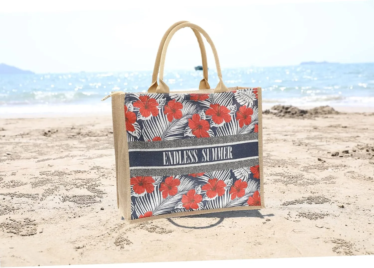 Large Straw Tote Bag for Women Rattan Woven Straw Beach Bag Purse Colored Stripe Shoulder Bags Handbag Summer
