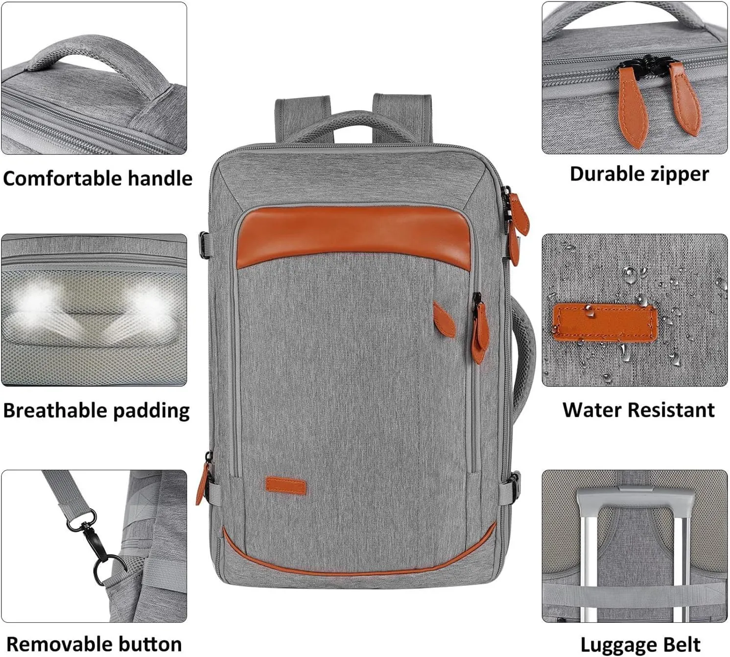 Large Travel Backpack for Women, 42L Carry on Backpack Flight Approved, TSA Laptop Backpacks with 4 Packing Cubes, Large Suitcase Luggage Daypack Business Overnight Trips Weekend Bag,E