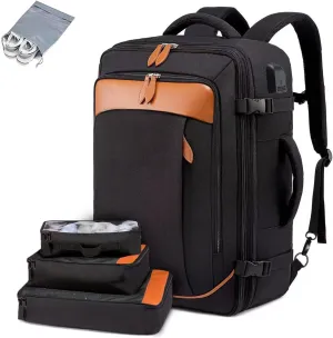 Large Travel Backpack for Women, 42L Carry on Backpack Flight Approved, TSA Laptop Backpacks with 4 Packing Cubes, Large Suitcase Luggage Daypack Business Overnight Trips Weekend Bag,E