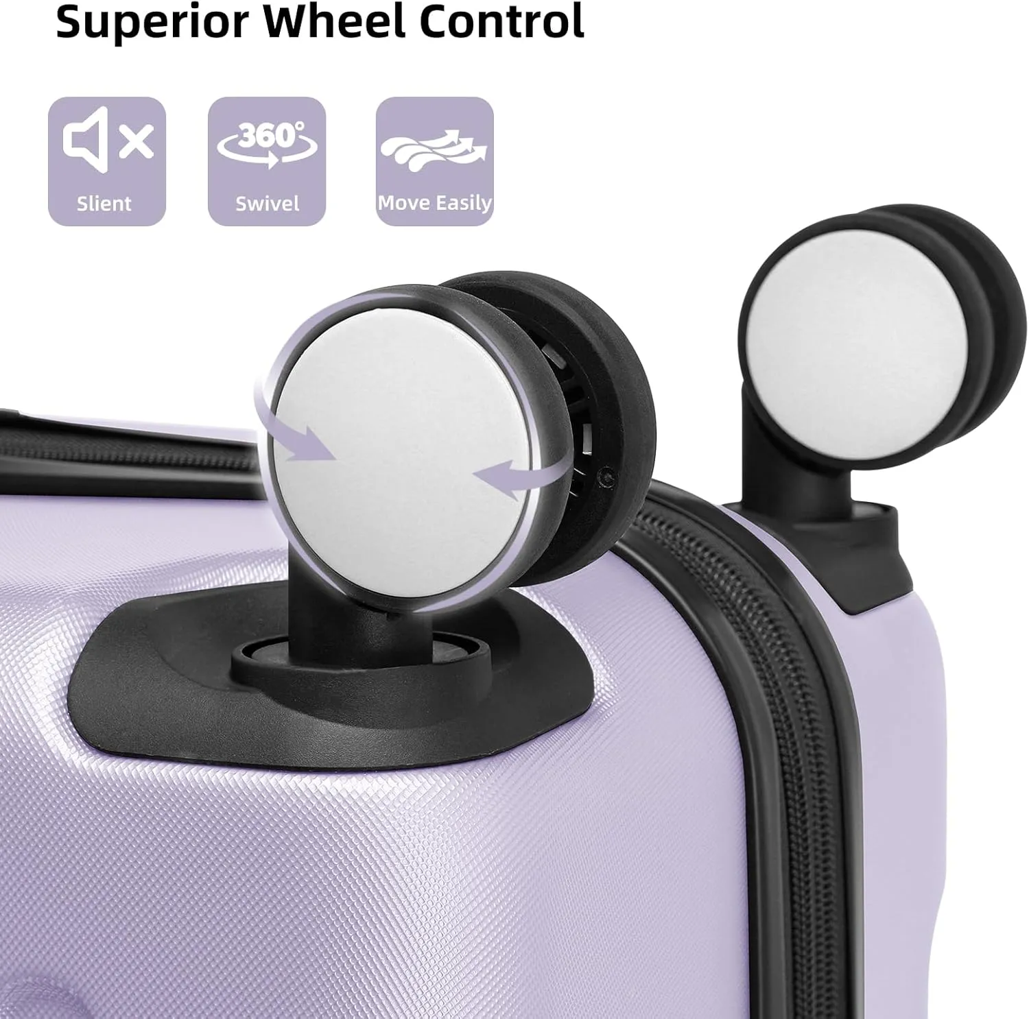 LARVENDER Luggage Sets 3 Piece, Expandable Carry on Luggage 22x14x9 Airline Approved Hardshell Suitcase with Spinner Wheels TSA Lock, Lightweight Rolling Luggage for Men and Women, Lavender