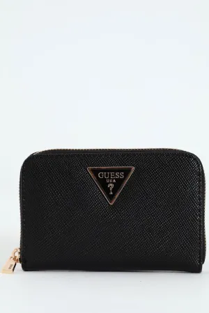 Laurel Medium Zip Around Purse - Black