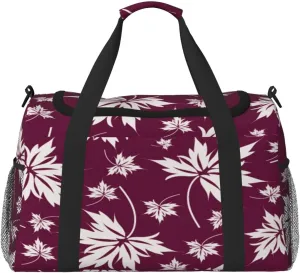 Leaf Pattern Travel Duffel Bag Large Foldable Waterproof Overnight Bag For Beach Swim Bags Pool Sports Gym