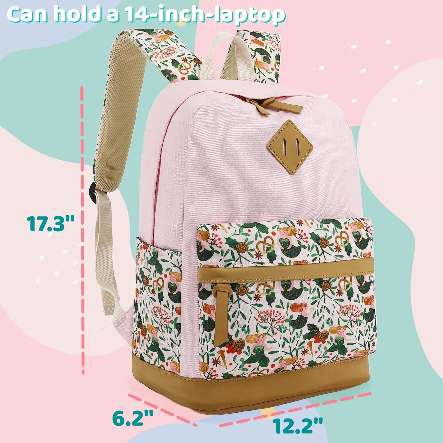 Leaper Girls Cute Backpack for School Laptop Backpack Canvas Travel Backpack for Women Kids Backpack College Kawaii Bookbag Hedgehog Dark Blue