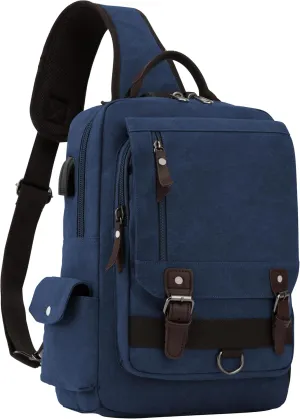 Leaper Retro Crossbody Bag Sling Bag Canvas Messenger Bag for Men Women Shoulder Bag Crossbody Handbags Satchel Travel Bag