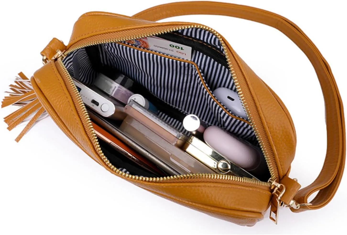 Leather Crossbody Bag for Women, Small Camera Purse Soft Shoulder Handbag Lightweight Evening Purse