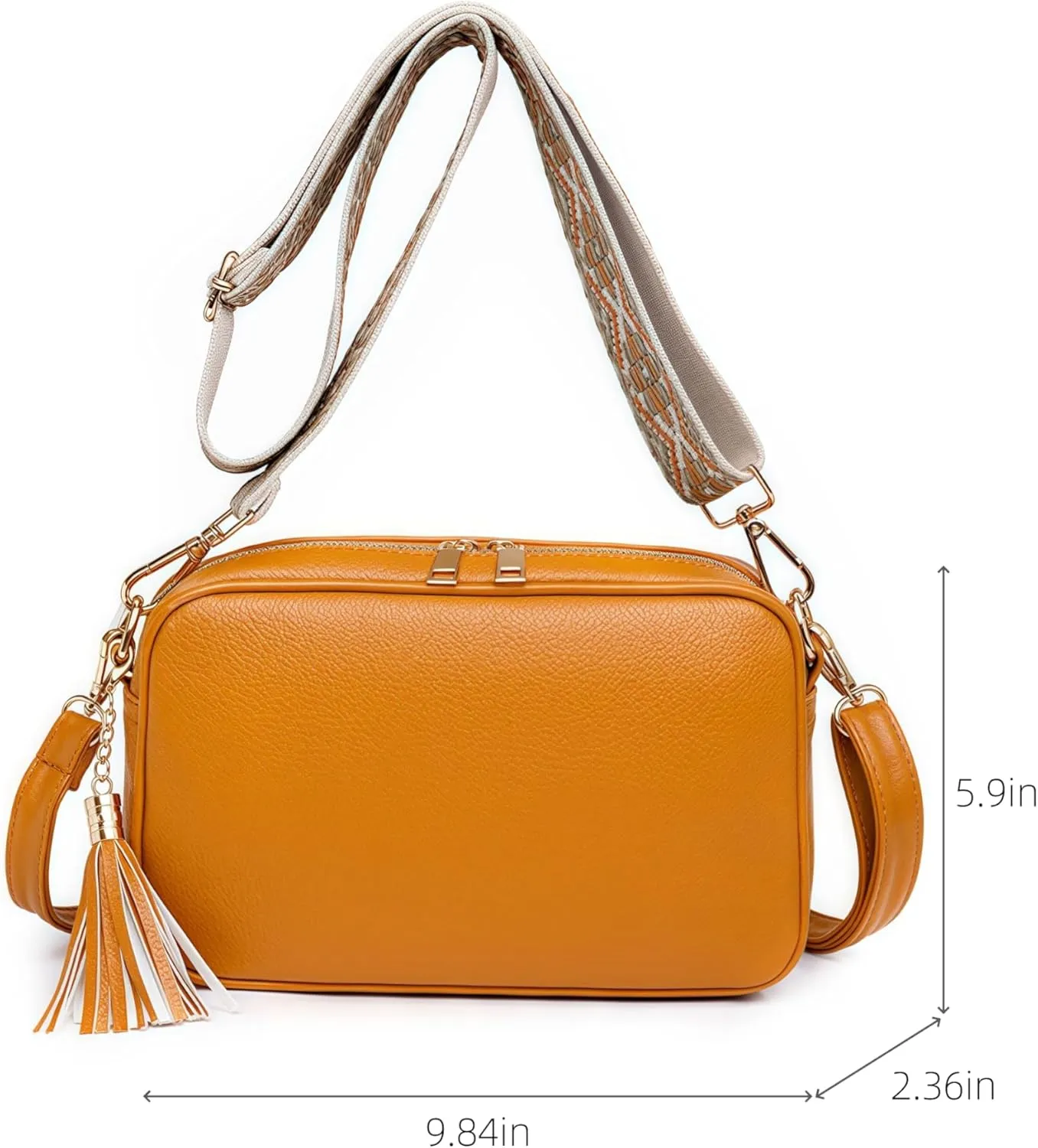 Leather Crossbody Bag for Women, Small Camera Purse Soft Shoulder Handbag Lightweight Evening Purse
