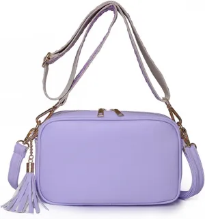 Leather Crossbody Bag for Women, Small Camera Purse Soft Shoulder Handbag Lightweight Evening Purse