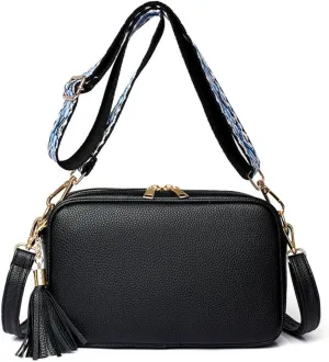Leather Crossbody Bag for Women, Small Camera Purse Soft Shoulder Handbag Lightweight Evening Purse