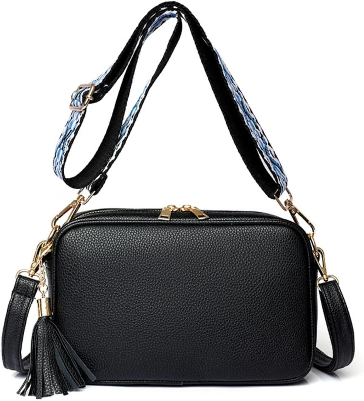 Leather Crossbody Bag for Women, Small Camera Purse Soft Shoulder Handbag Lightweight Evening Purse