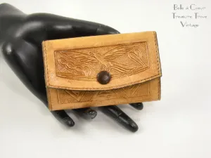 Leather Key Case Hand Tooled 4 Hooks Vintage Mexico Eagle Sombrero Cactus Guitar