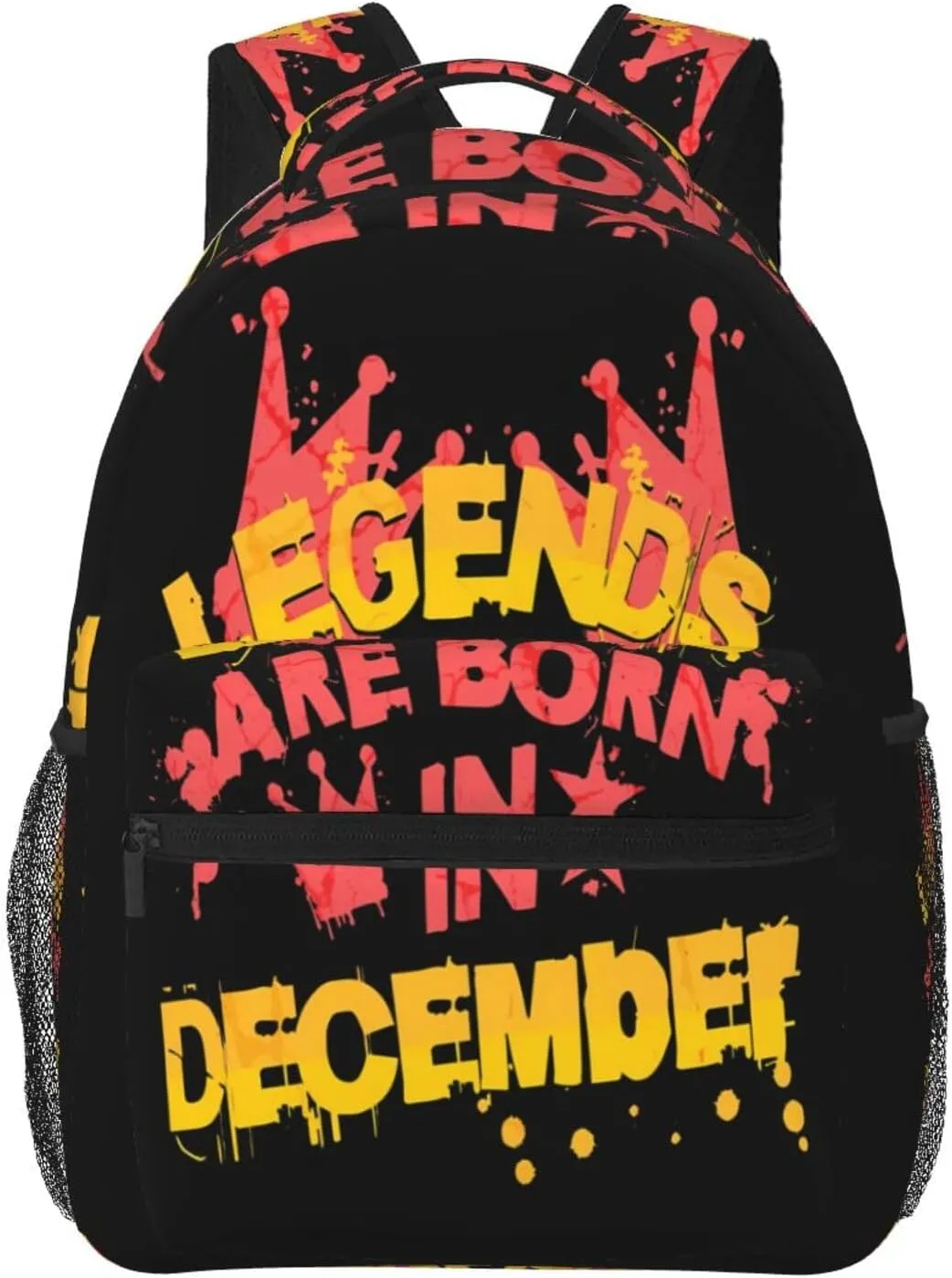 Legends are born in December Casual Backpack Sport Backpacks Work Travel Rucksack Lightweight Laptop Daypack Adjustable Straps Bags with Pockets for Cycling Hiking