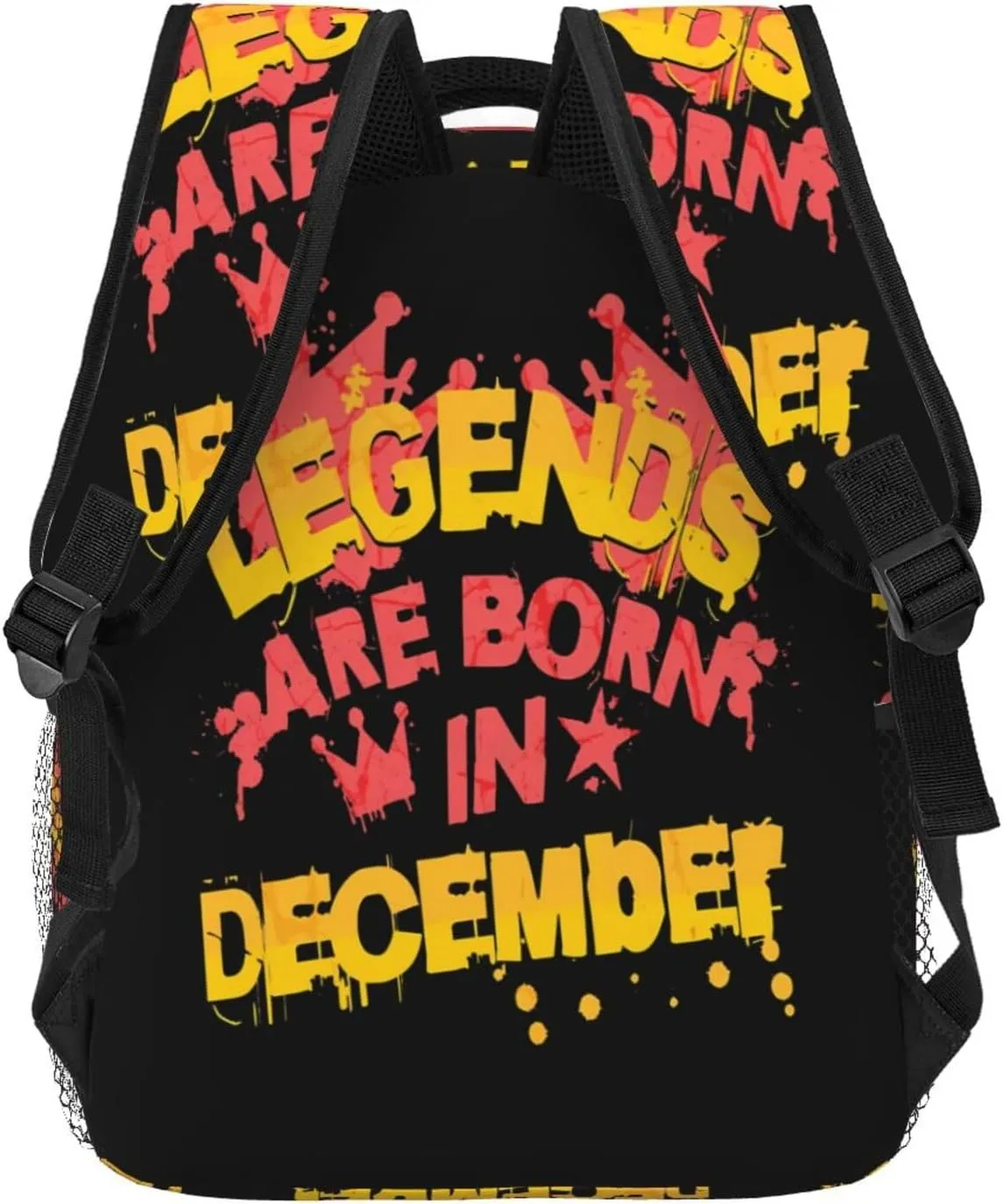 Legends are born in December Casual Backpack Sport Backpacks Work Travel Rucksack Lightweight Laptop Daypack Adjustable Straps Bags with Pockets for Cycling Hiking