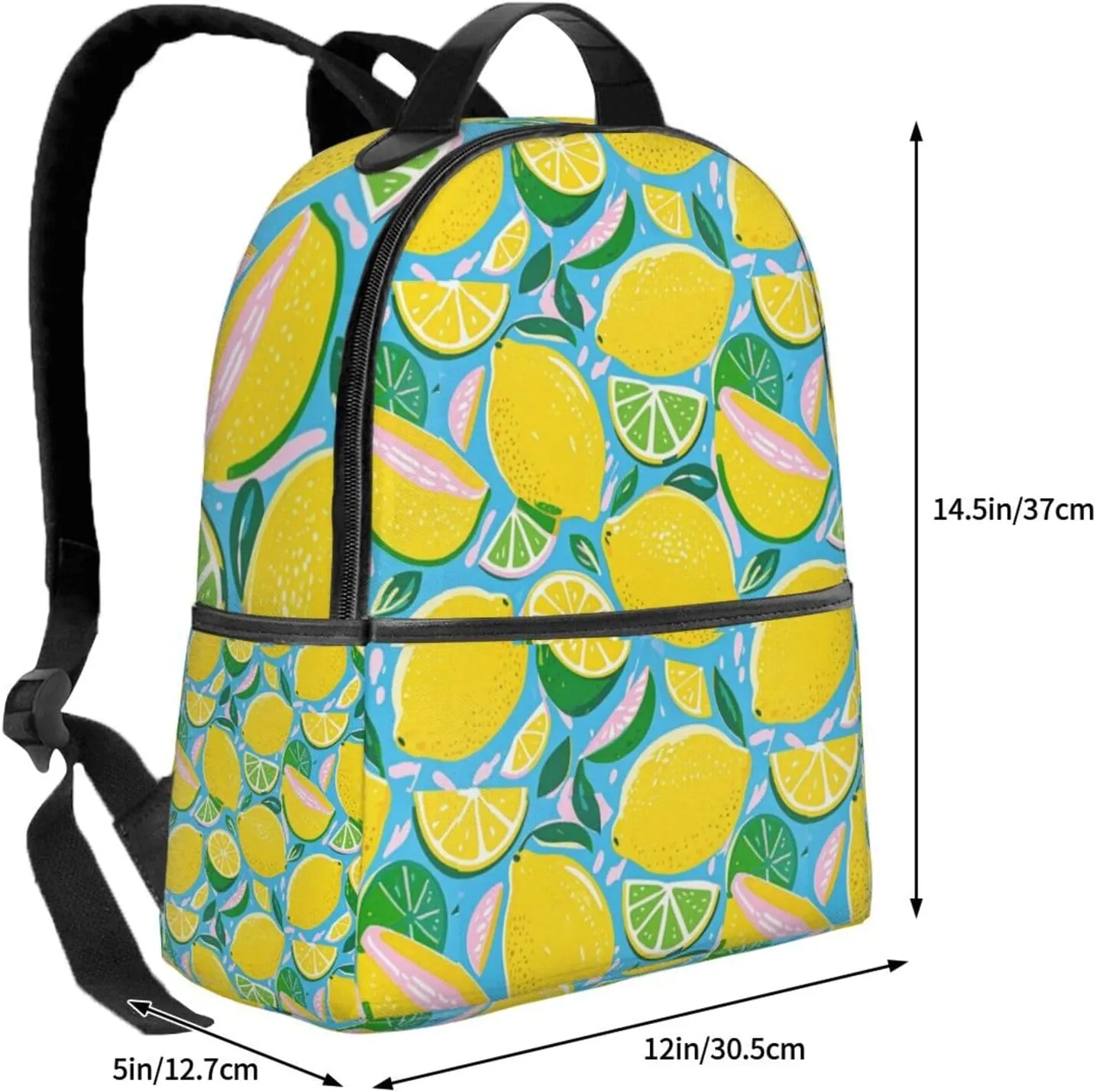 Lemon and Lime Refreshing Adult Backpacks 14 Inch Laptop Backpack Double Shoulder Bag for Work Travel Gifts