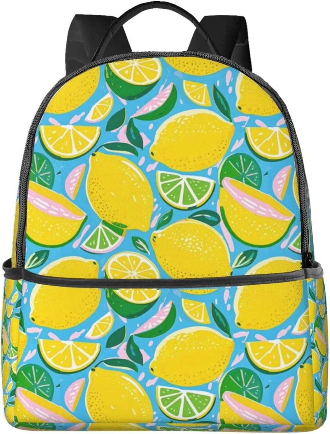 Lemon and Lime Refreshing Adult Backpacks 14 Inch Laptop Backpack Double Shoulder Bag for Work Travel Gifts