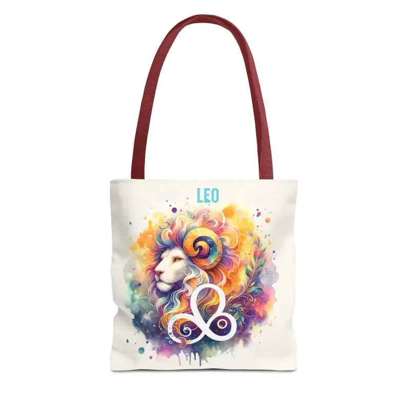 Leo Zodiac Tote Bag with Black Cotton Handles