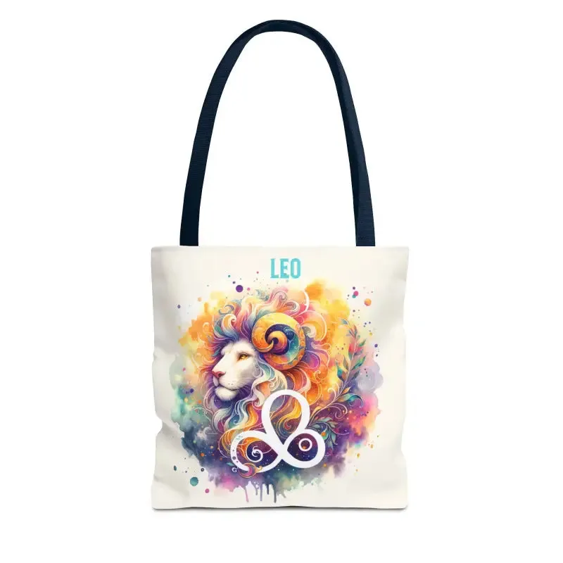 Leo Zodiac Tote Bag with Black Cotton Handles