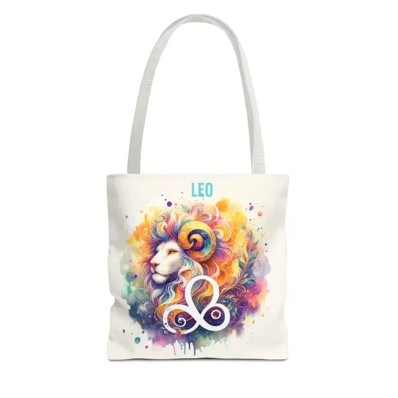 Leo Zodiac Tote Bag with Black Cotton Handles