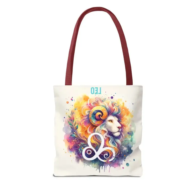 Leo Zodiac Tote Bag with Black Cotton Handles