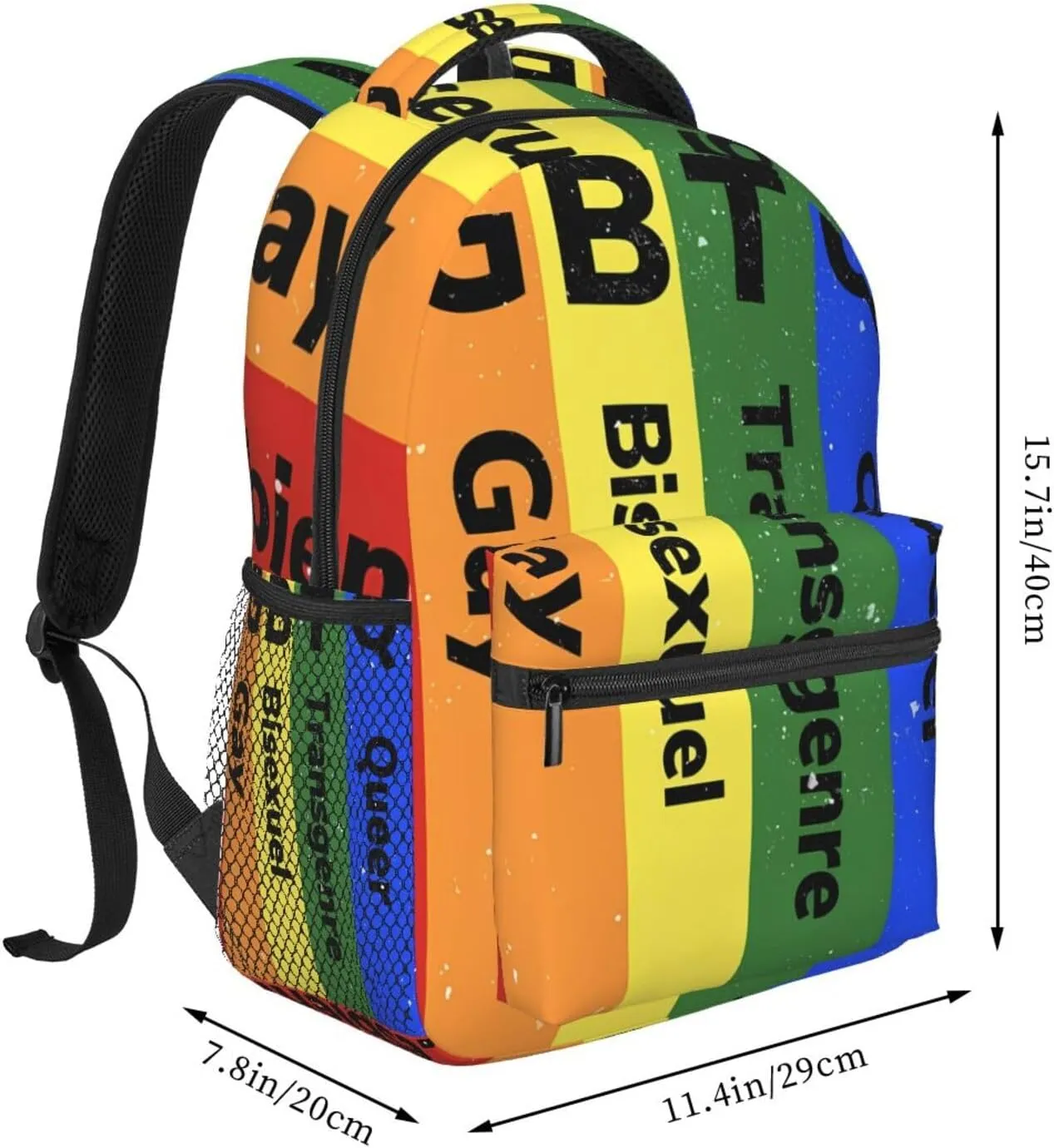 Lgbt Rainbow Gay Pride Flag Lgbtqi Backpacks 15 Inch Laptop Backpack Multipurpose Double Shoulder Bag For Men Women Gifts
