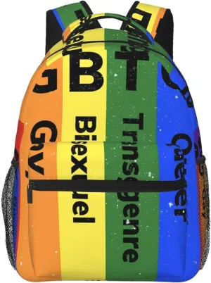 Lgbt Rainbow Gay Pride Flag Lgbtqi Backpacks 15 Inch Laptop Backpack Multipurpose Double Shoulder Bag For Men Women Gifts