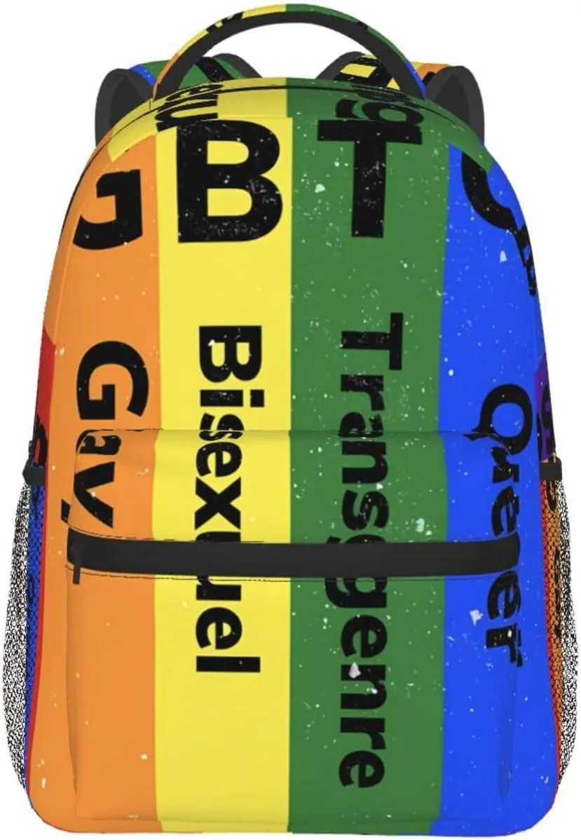 Lgbt Rainbow Gay Pride Flag Lgbtqi Backpacks 15 Inch Laptop Backpack Multipurpose Double Shoulder Bag For Men Women Gifts