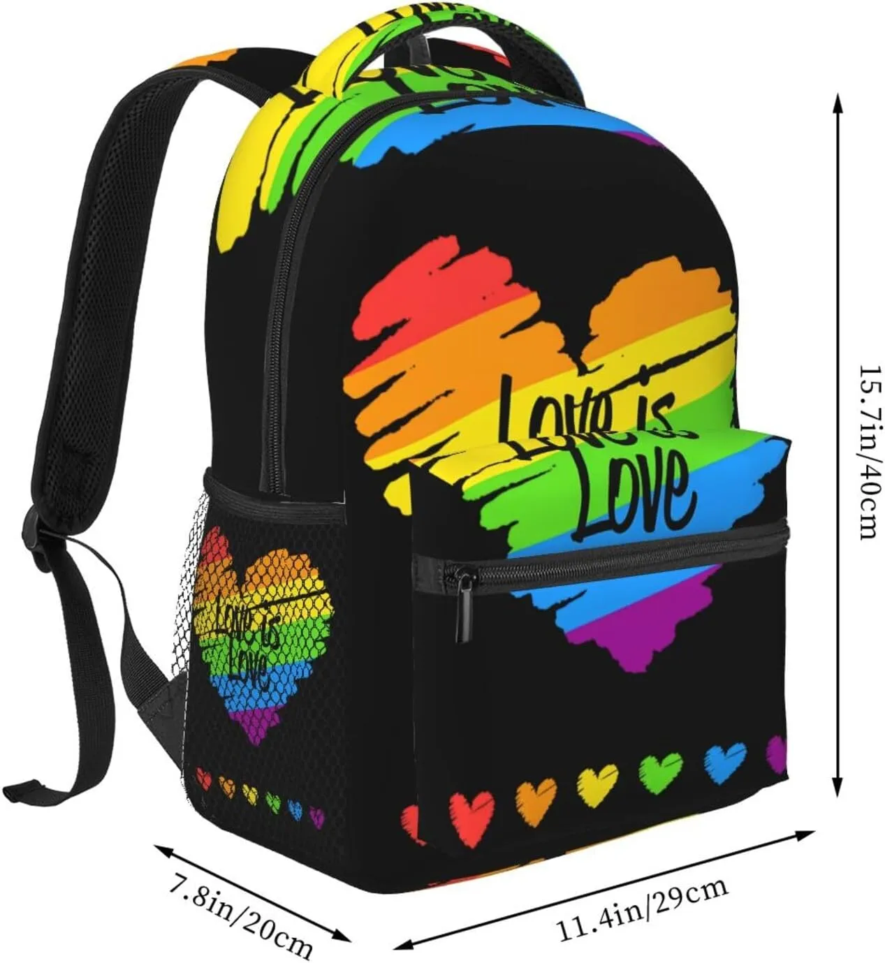 Lgbt Rainbow Gay Pride Flag Love Is Love Pride Month Backpacks 15 Inch Laptop Backpack Multipurpose Double Shoulder Bag For Men Women Gifts