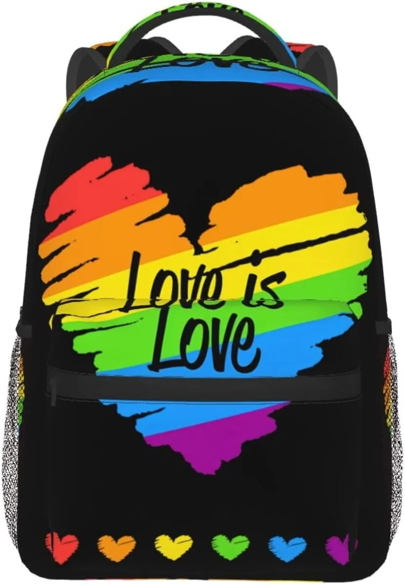Lgbt Rainbow Gay Pride Flag Love Is Love Pride Month Backpacks 15 Inch Laptop Backpack Multipurpose Double Shoulder Bag For Men Women Gifts