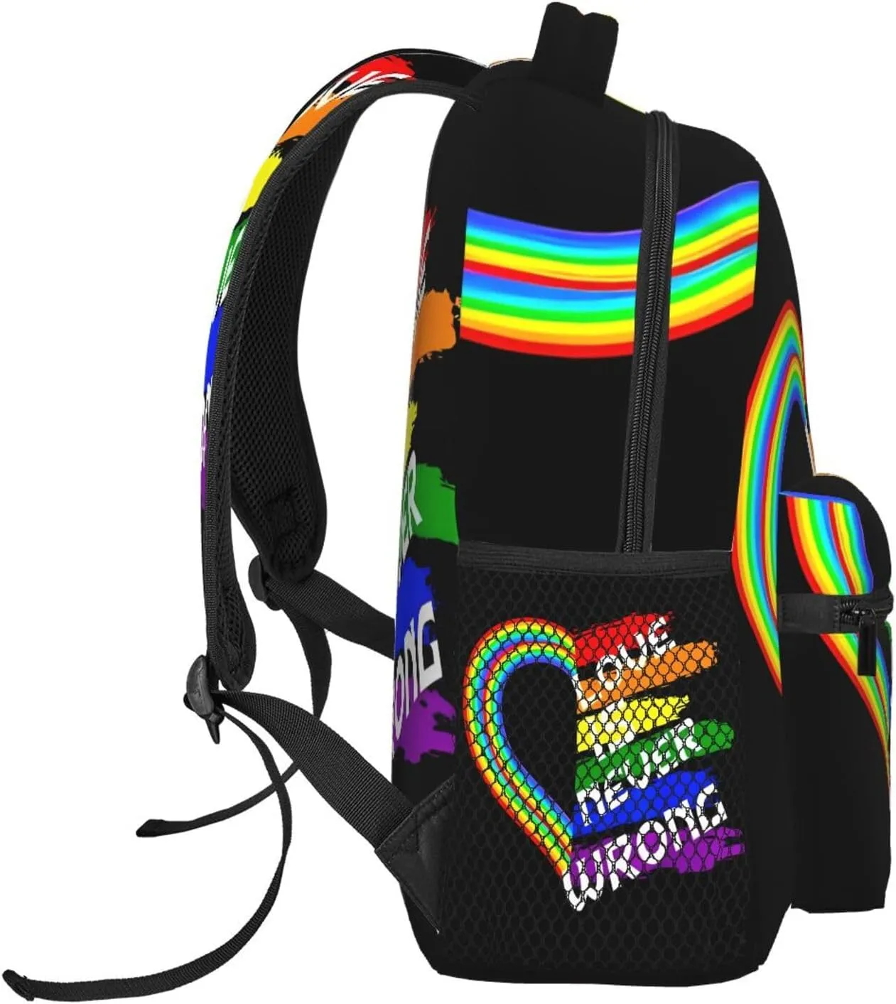 Lgbt Rainbow Gay Pride Flag Love Is Never Wrong Backpacks 15 Inch Laptop Backpack Multipurpose Double Shoulder Bag For Men Women Gifts