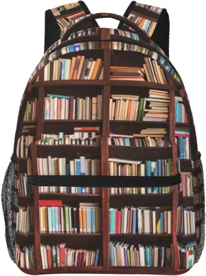 Library Book Backpack,Cute Bookbags Laptop Bag Shoulder Bags Travel Hiking Camping Daypack for Men Women