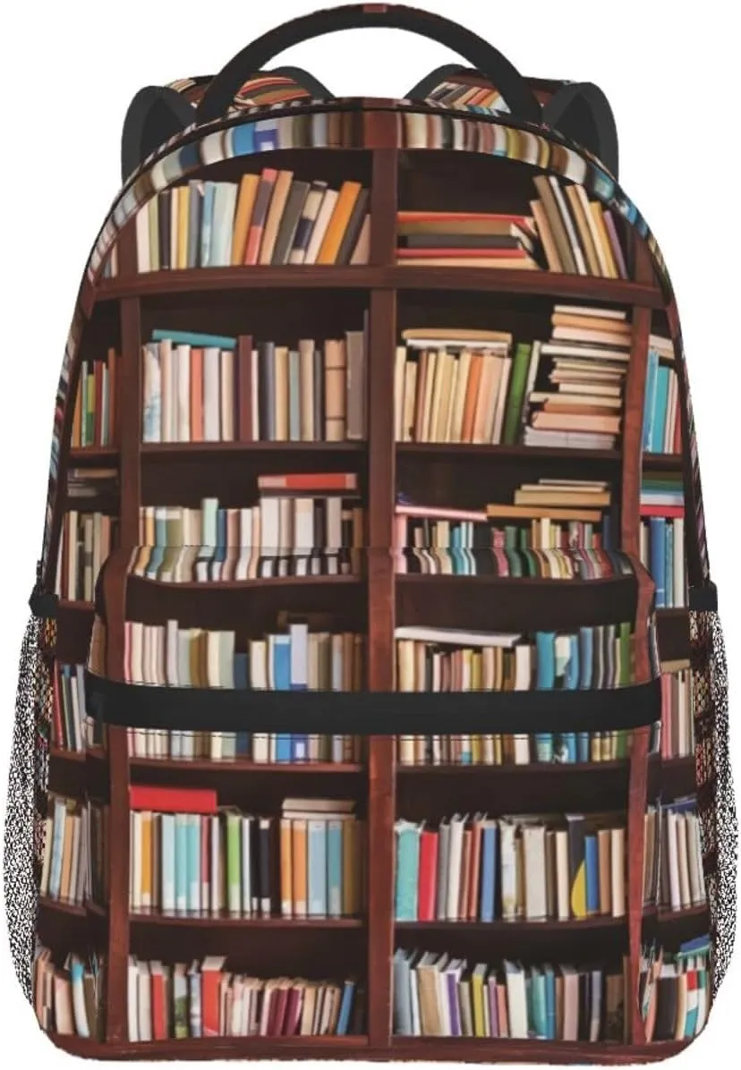 Library Book Backpack,Cute Bookbags Laptop Bag Shoulder Bags Travel Hiking Camping Daypack for Men Women