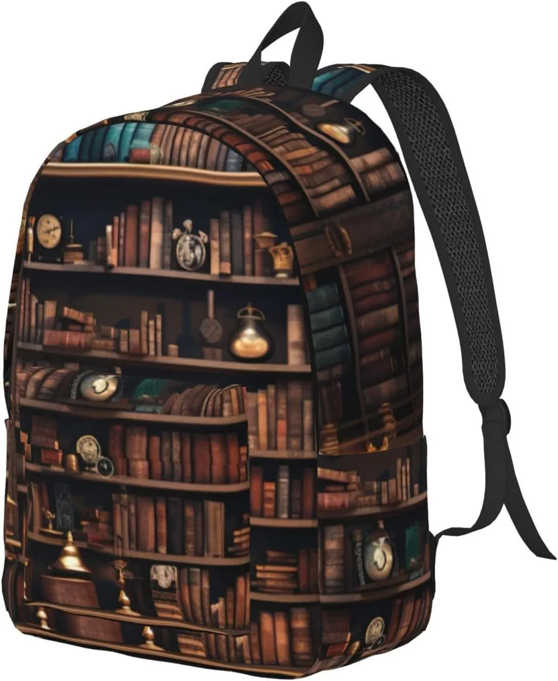Library Bookshelf Canvas Casual Lightweight Duffel Bag, Fashion Duffel Bag, Unisex Travel Backpack