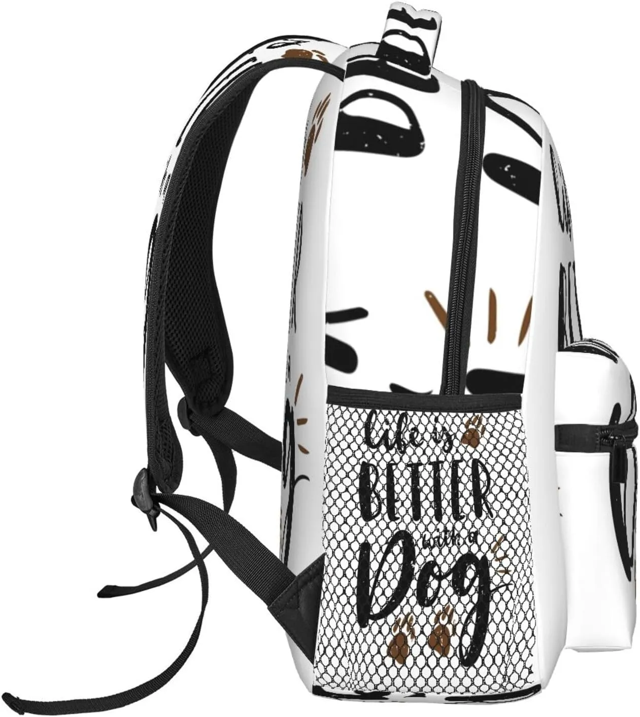 Life Is Better With A Dog Dog Lover Casual Backpack Sport Backpacks Work Travel Rucksack Lightweight Laptop Daypack Adjustable Straps Bags with Pockets for Cycling Hiking
