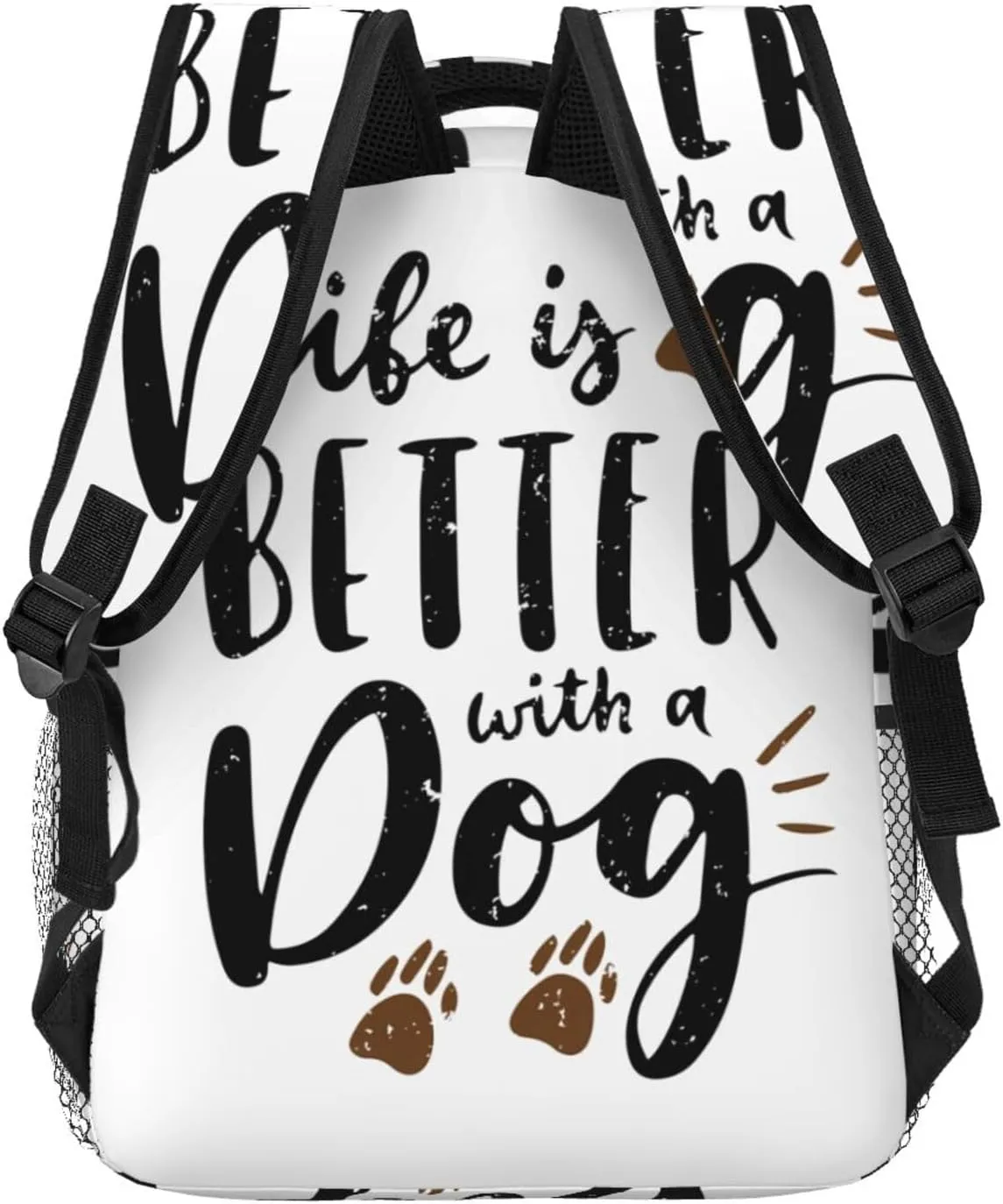 Life Is Better With A Dog Dog Lover Casual Backpack Sport Backpacks Work Travel Rucksack Lightweight Laptop Daypack Adjustable Straps Bags with Pockets for Cycling Hiking
