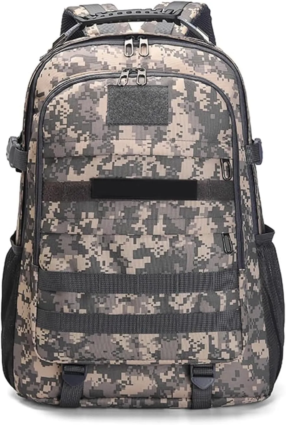 Light tactical backpack, College backpacks，USB charging port， Hiking/climbing/camping/outdoor travel backpack (01#Camouflage grey)