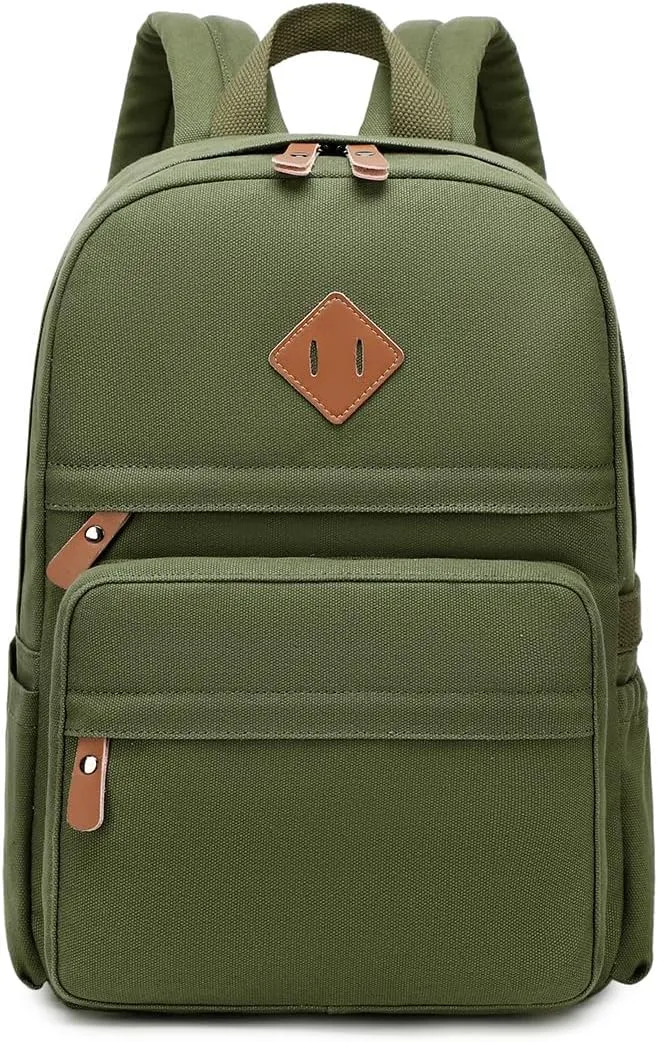 Lightweight Kids Backpacks for School Bag Canvas Small Travel Backpacks for Women Girls Boys Bookbag Toddler Back Pack