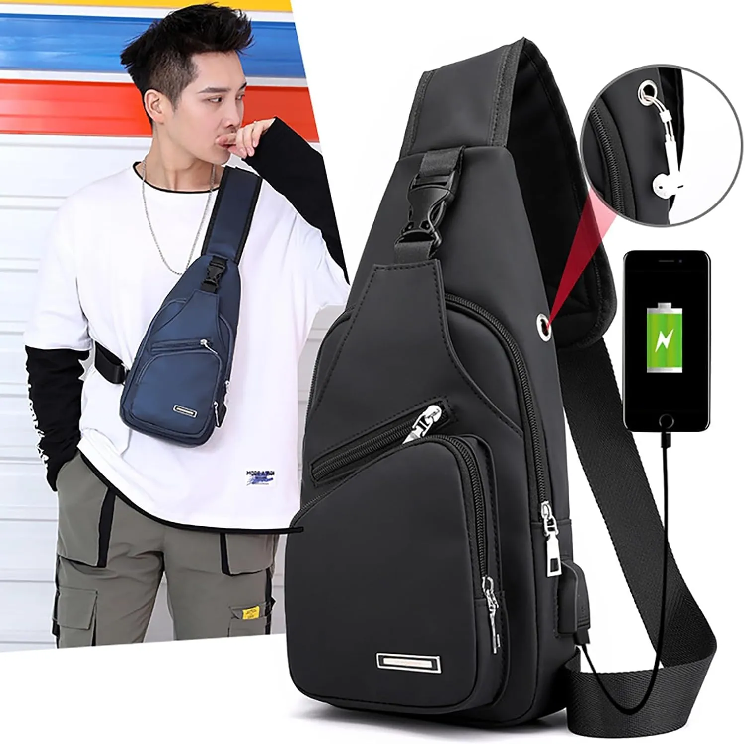 Lightweight Travel Backpacks New Fashionable Layer Crossbody Bag Lightweight Nylon Sport Running Hiking Bag