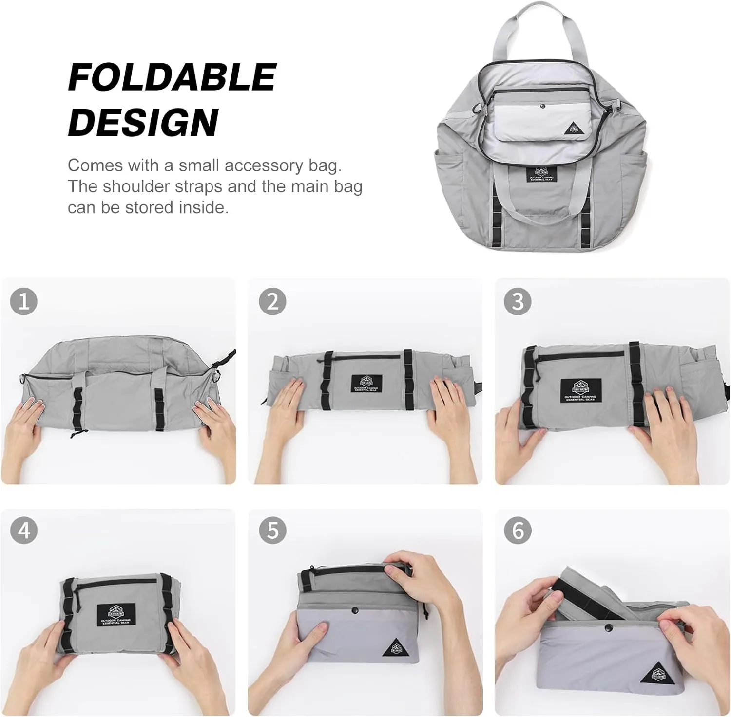 Lightweight Travel Bag for Men & Women - Waterproof Overnight Bag with Removable Strap & Trolley Sleeve