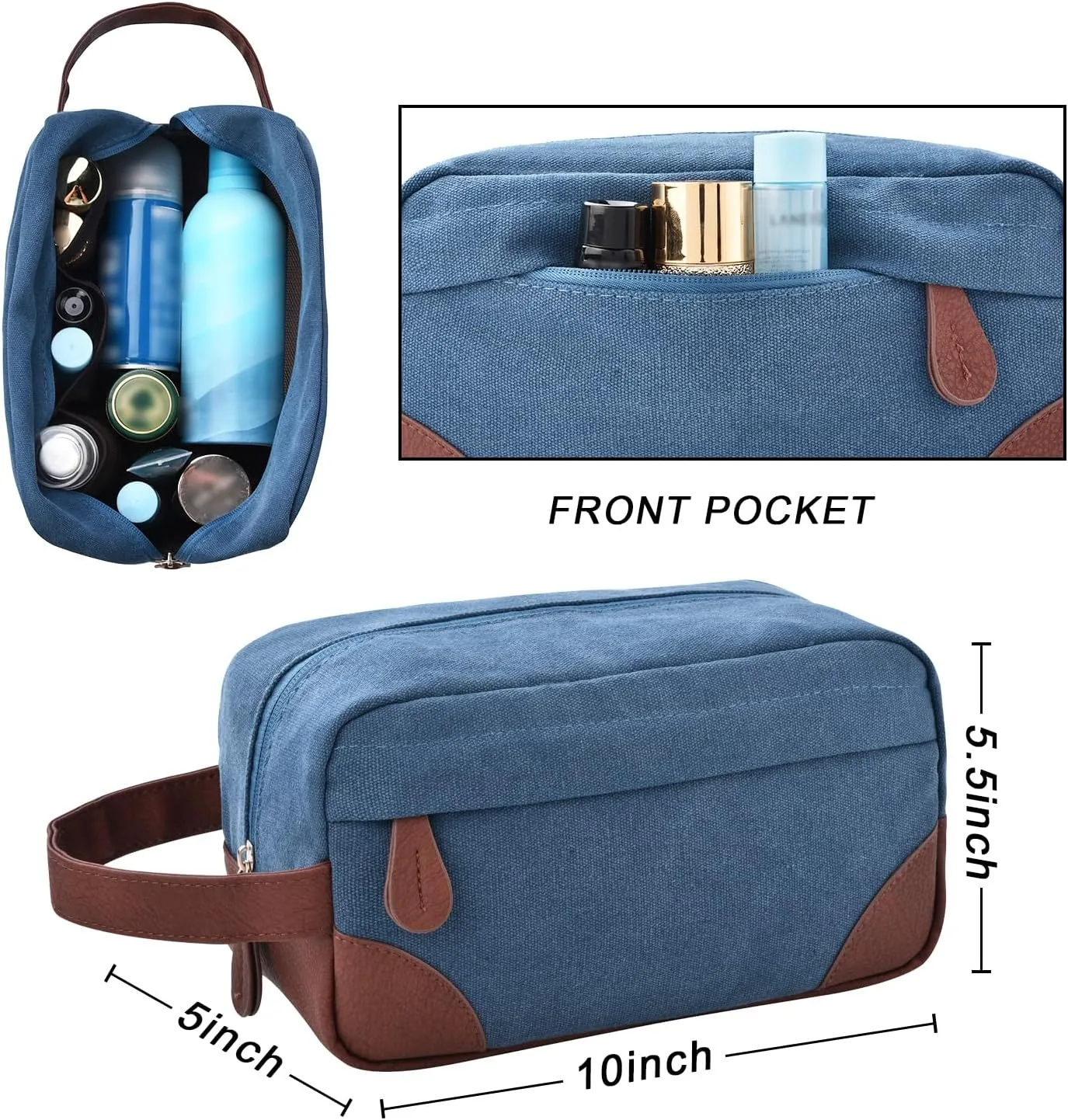 Litvyak Duffle Bag for Travel, Canvas Travel Duffel Bags Overnight Weekend Gym Carry On Luggage Bag for Men & Women(Blue Toiletry Bag)