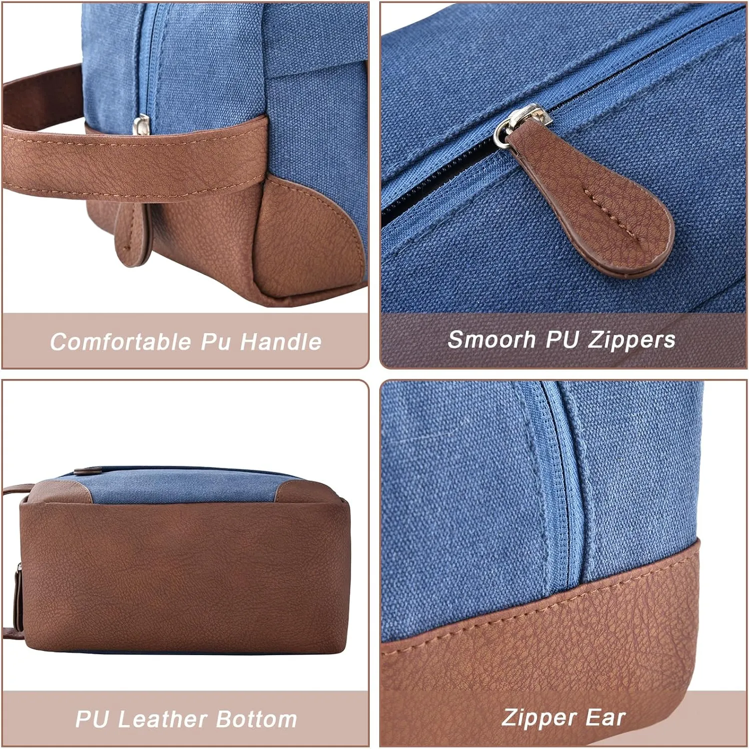 Litvyak Duffle Bag for Travel, Canvas Travel Duffel Bags Overnight Weekend Gym Carry On Luggage Bag for Men & Women(Blue Toiletry Bag)